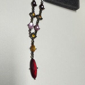 Avon Red and Yellow Gemstone Necklace